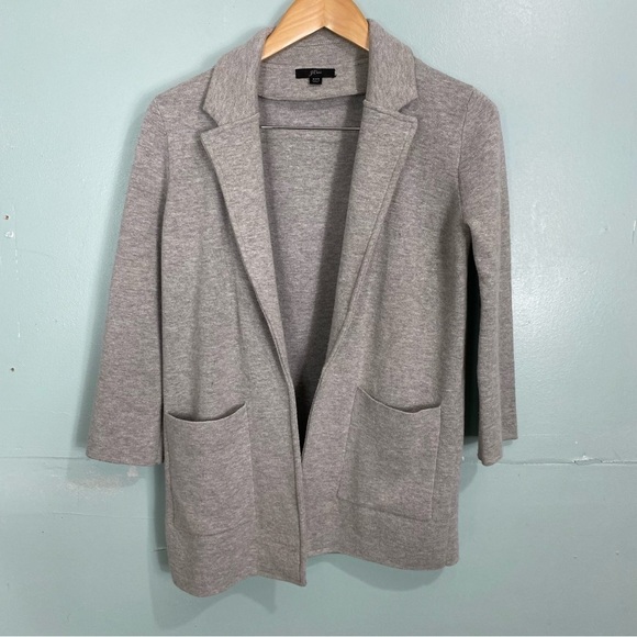 J Crew J0244 Gray Sophie Open Front Sweater Blazer XXS - Picture 1 of 7